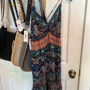 Raga Mini Dress blue w/ paisleys